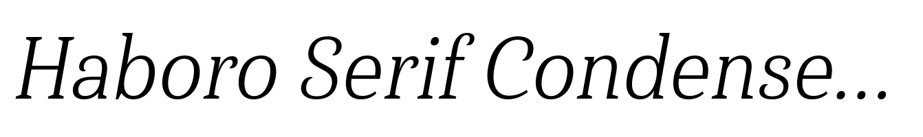 Haboro Serif Condensed Book Italic